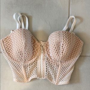 Long Line white and nude push-up bra 36d nwt